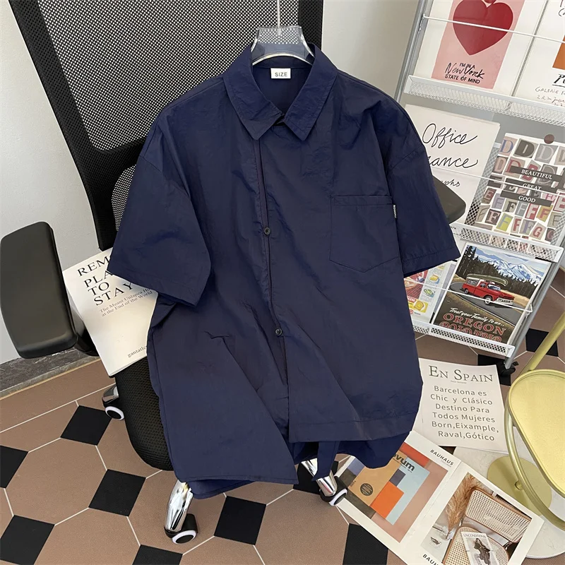 

M-2XL! Japanese Retro Minimalist Loose Fitting Shirt for Men's 2024 Summer New Design Sense Work Shirt