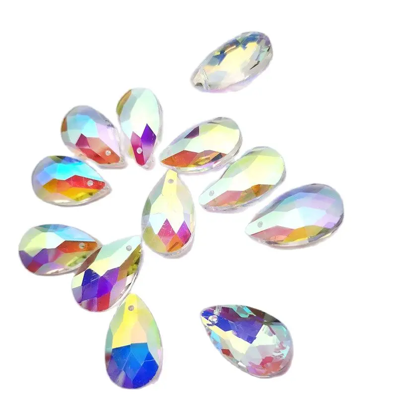 Top Kwaliteit 12 Stuks 22Mm Ab Tear Drop Crystal Prism Facet Opknoping Decoratie Suncatcher Glas Kroonluchter Deel Diy Sieraden maken