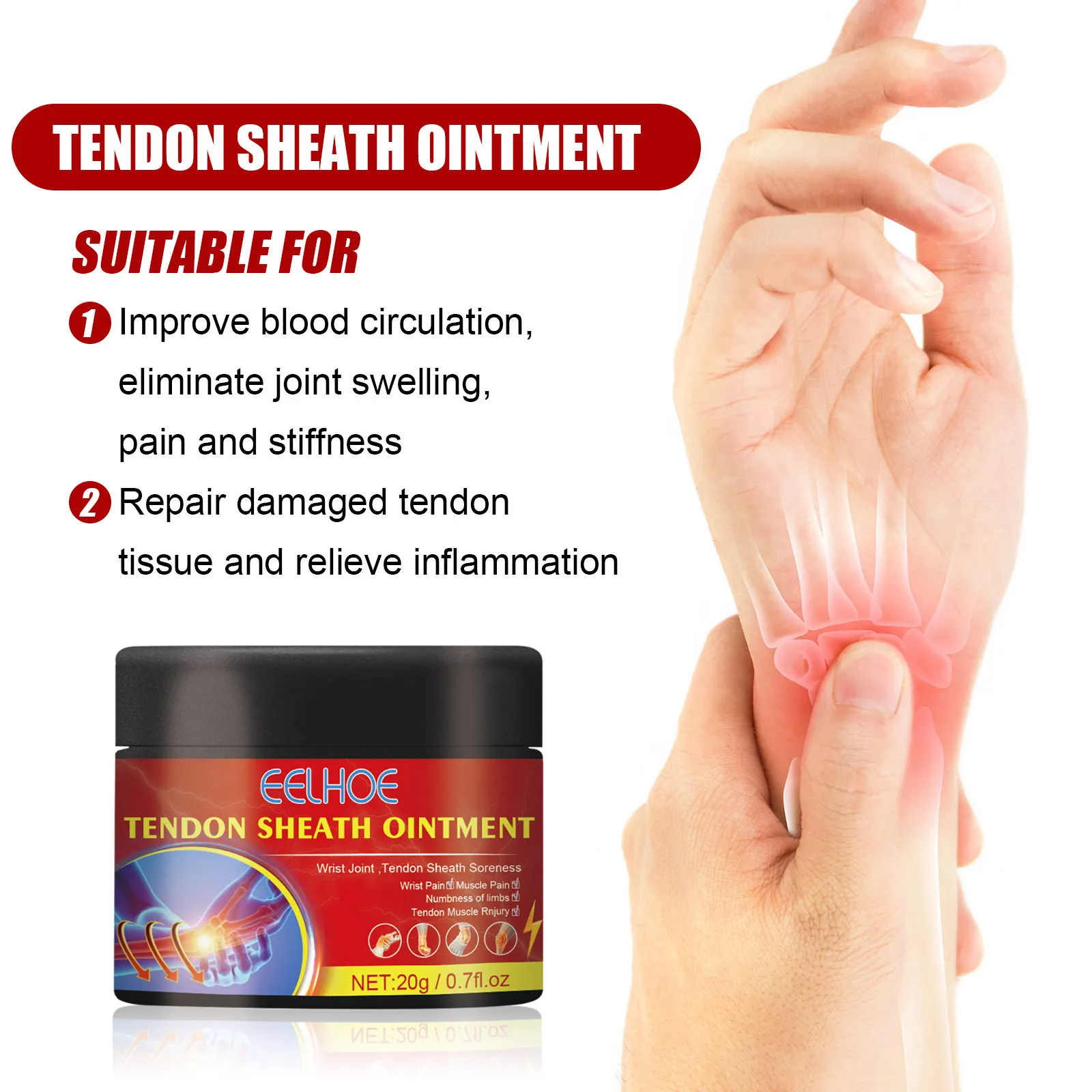 100 ORIGINAL Tendon Sheath Therapy Tenosynovitis Creams Pain Oil 20g