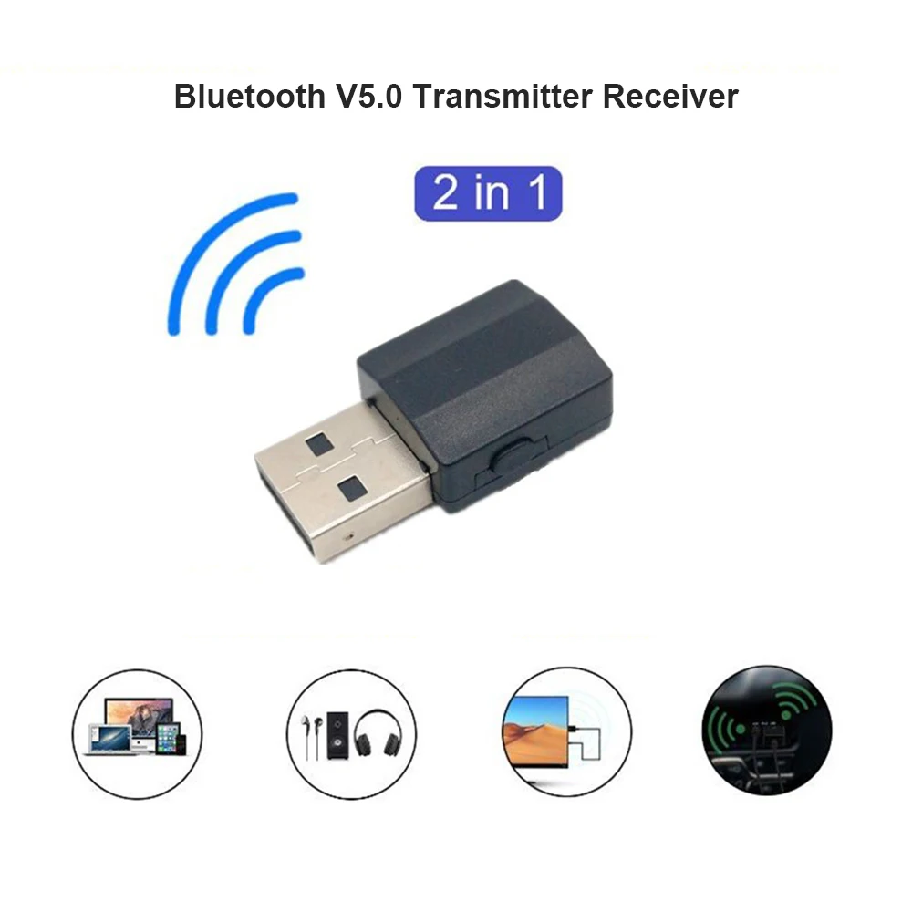 New 5.0 Bluetooth-compatible Transmitter Receiver Mini 3.5mm AUX Stereo Wireless Music Adapter For Car Radio TV Earphone