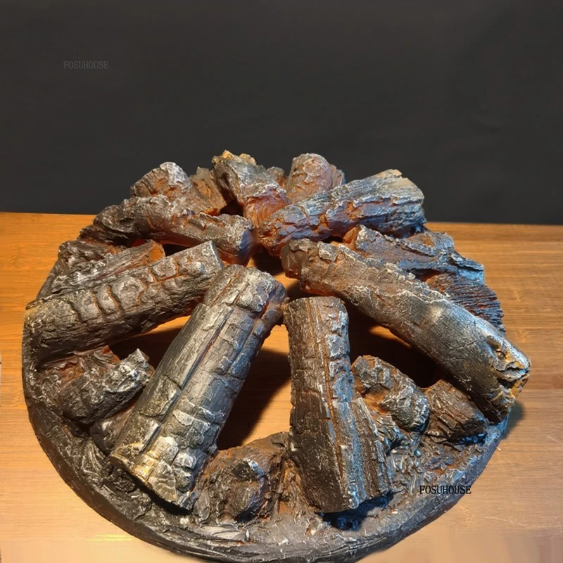 เตาผิงตกแต่งสไตล์นอร์ดิกแบบ 3 มิติ พร้อมระบบพ่นไอน้ำ ดีไซน์ย้อนยุค ทรงกลม แบบฝัง ใช้ถ่าน พร้อมเปลวไฟจำลองแบบกำหนดเอง 1