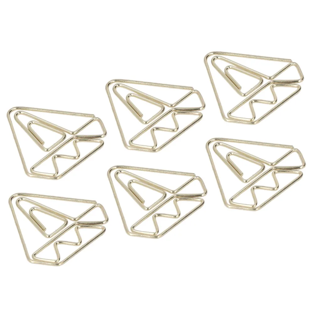 100Pcs 다이아몬드 모양 금속 종이 클립 녹 방지 미끄럼 방지 황금 종이 클립 금 전기 도금 종이 클립 사무실