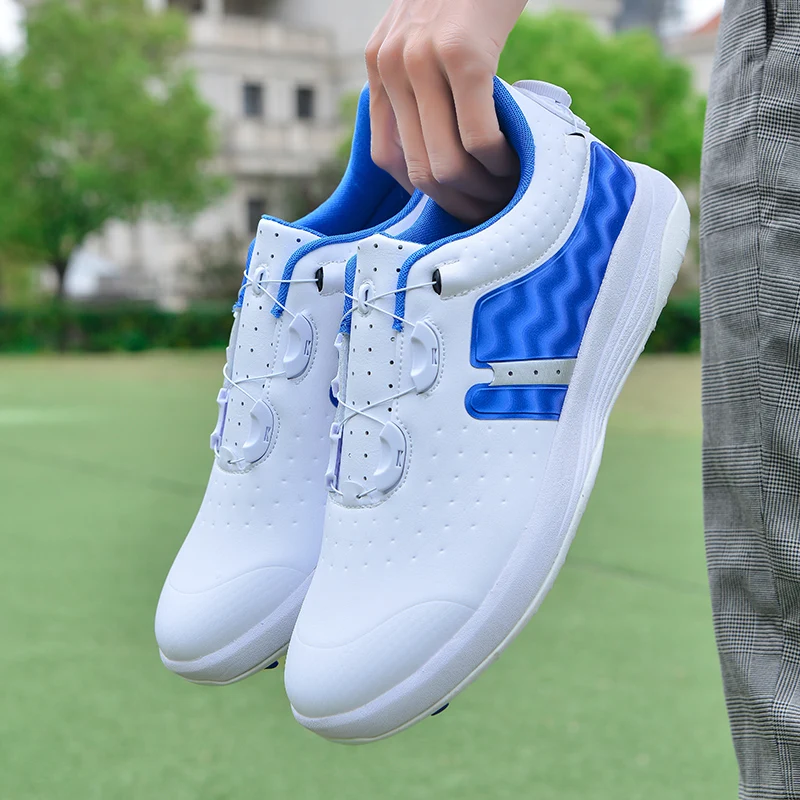 

Unisex Big Size 45 46 Golf Sport Shoes Quick Lacing Women Athletic Golfing Sneakers With Spikes Professional Golf Training