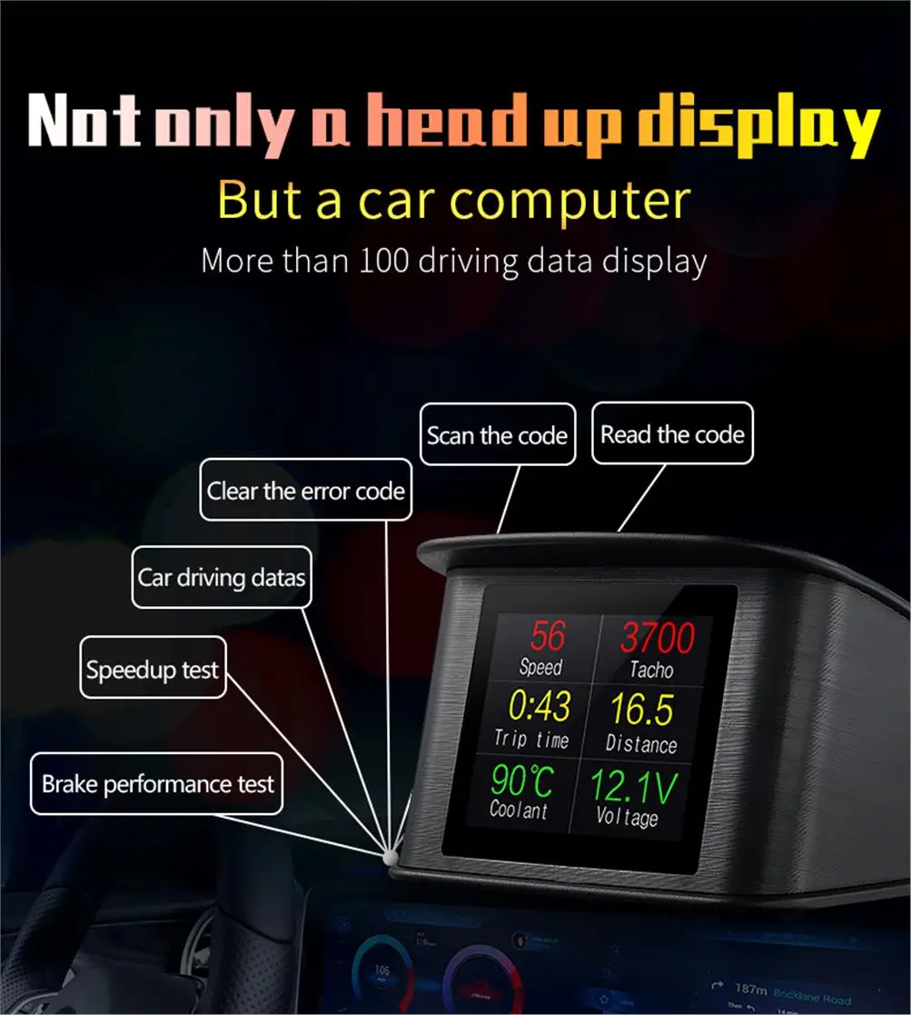 P10 автомобильный OBD2 проекционный дисплей OBD бортовой компьютер ...