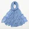 Nouveau Hijab en rayonne froissé pour femmes, écharpe musulmane, châles longs, Turban islamique solide, bandeau Heascarf, bandeau Ramandan