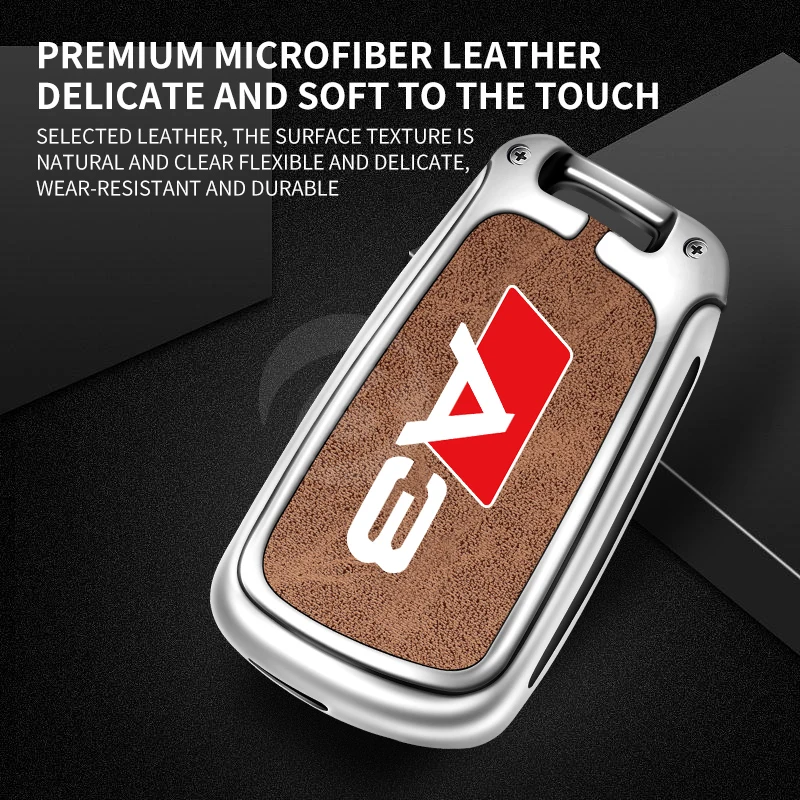 High-end Dedicated Car Key Cover Case Shell for Audi A3 8p 8y 8l Custom Logo Protective Keychain Keyless Interior Accessories