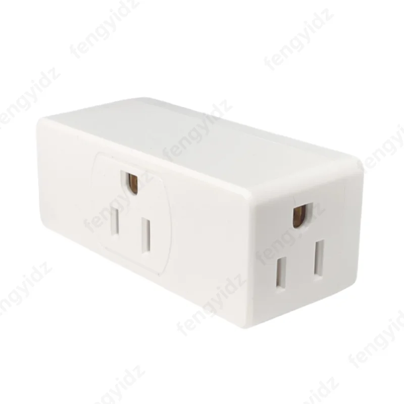 US Wall Plug Adapter with 3 AC Outlet Extender Multiple Socket Power Strip Electrical Outlet for Home Office White