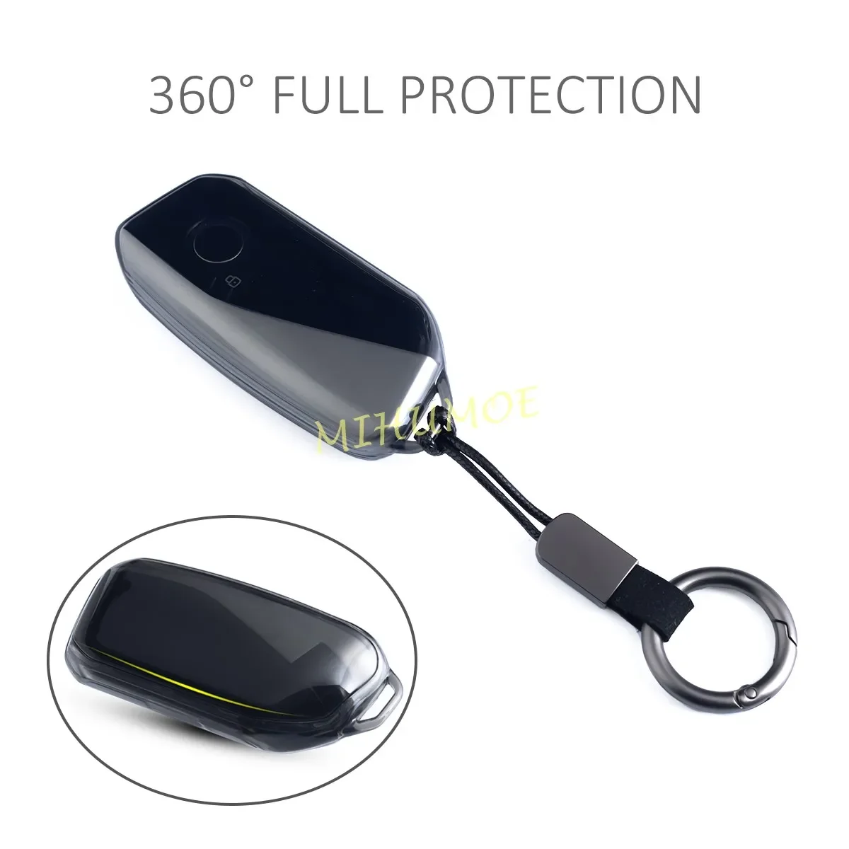 thumbnail image 2 of QBUC 2PCS For BMW Key Fob Cover, Soft Silicone Case 2024 Black 2 of 13