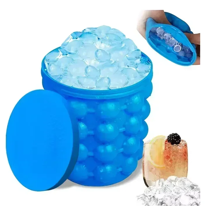 Silicone Trays Cube Maker with Lid for Frozen Cocktail Wine Beer