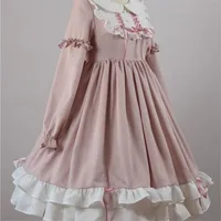 Cute Women's Lolita OP Dress Japanese Harajuku Long Sleeves Doll Dress Lolita Skirt Spring Summer Soft Girl Lolita - Image 4