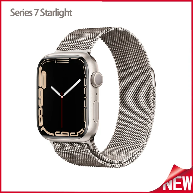 Metal Milanese loop Strap For Apple watch band 7 45mm 44mm 40mm iWatch Series 42mm38mm stainless steel bracelet magnetic 3456 se Series 7 Starlight