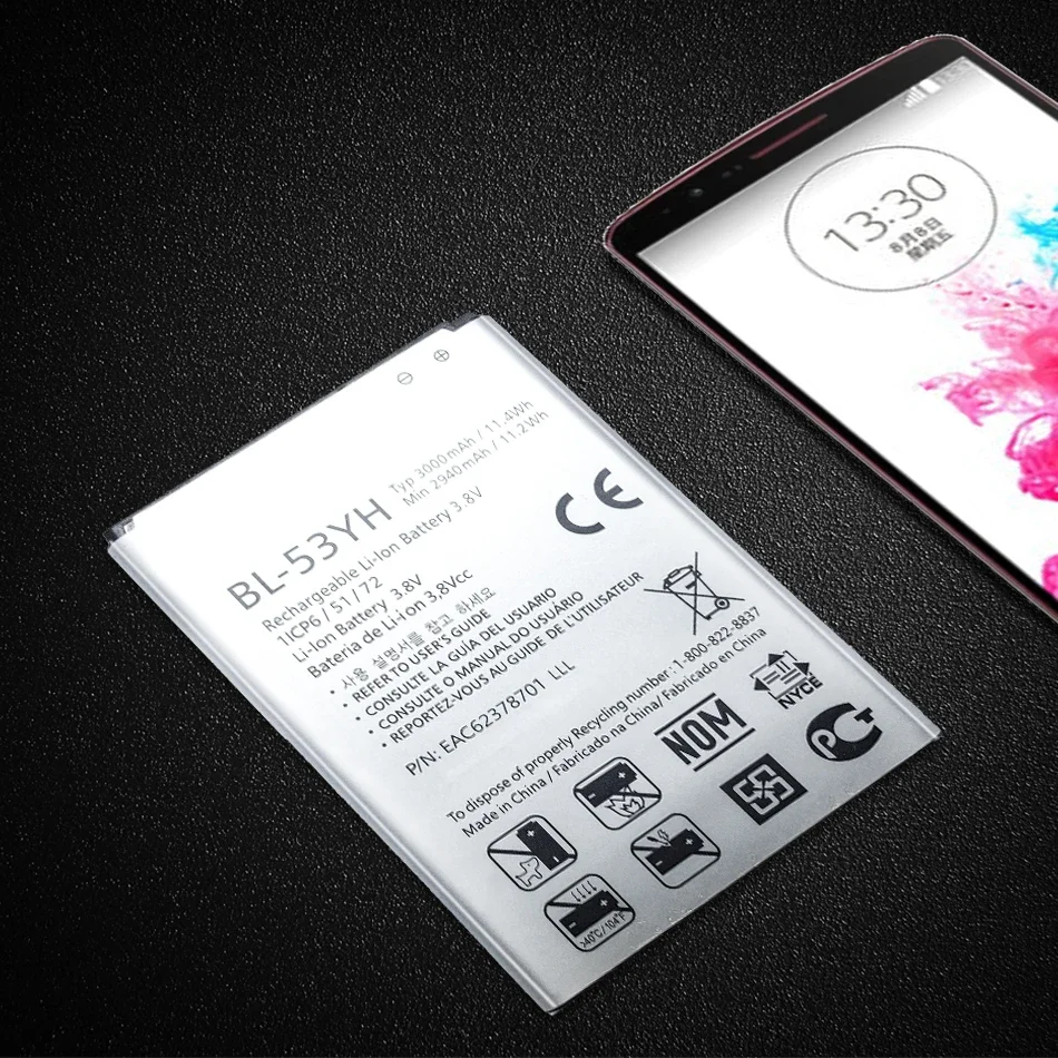 Batteria Del Telefono Cellulare 3000Mah Bl-53Yh Per Lg Optimus G3 , D830 , D850 , D851 , D855 , Ls990 , Vs985 , F400