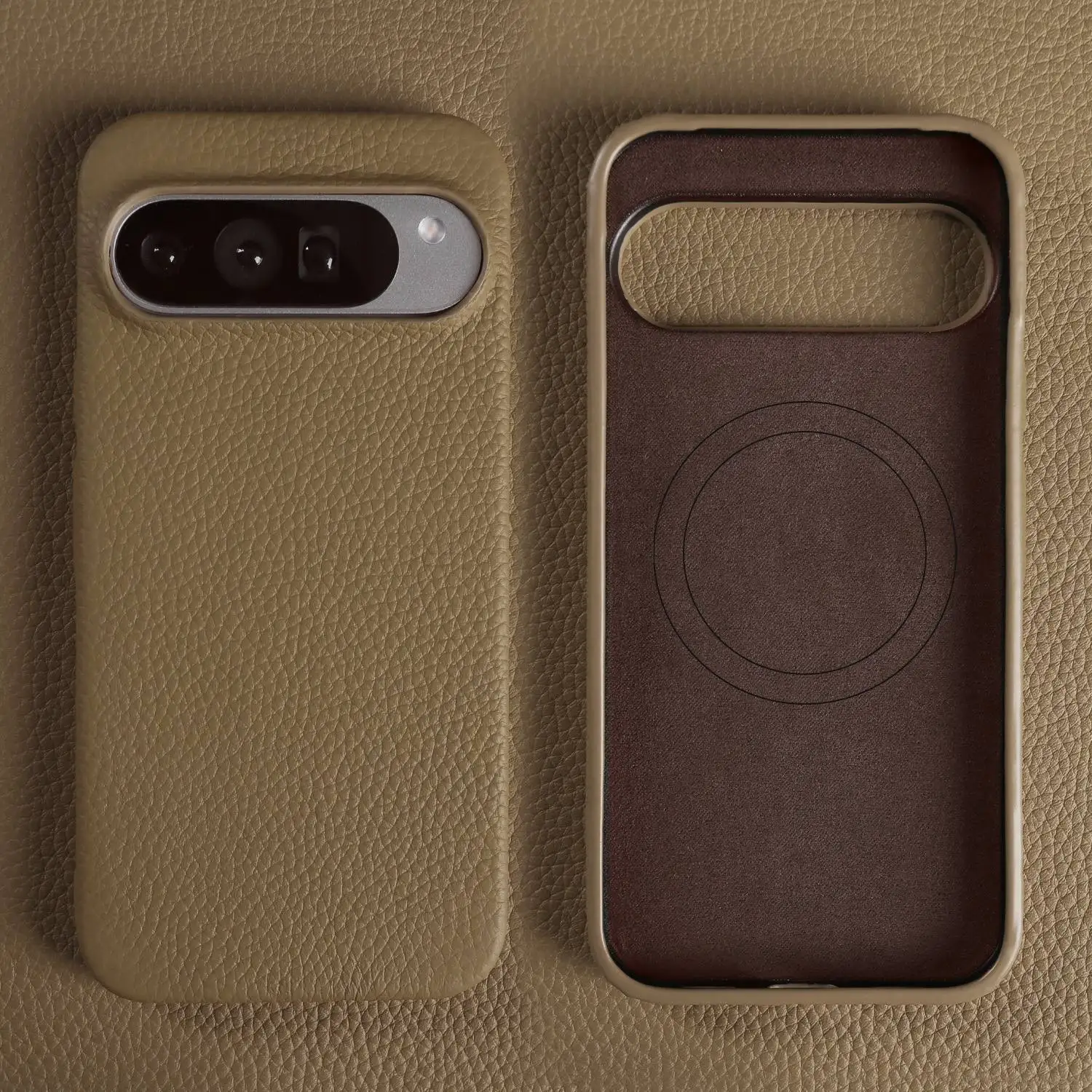 Luxury Magnetic Genuine Leather Case – Premium Shockproof Back Cover with Full Protection and MagSafe Compatibility