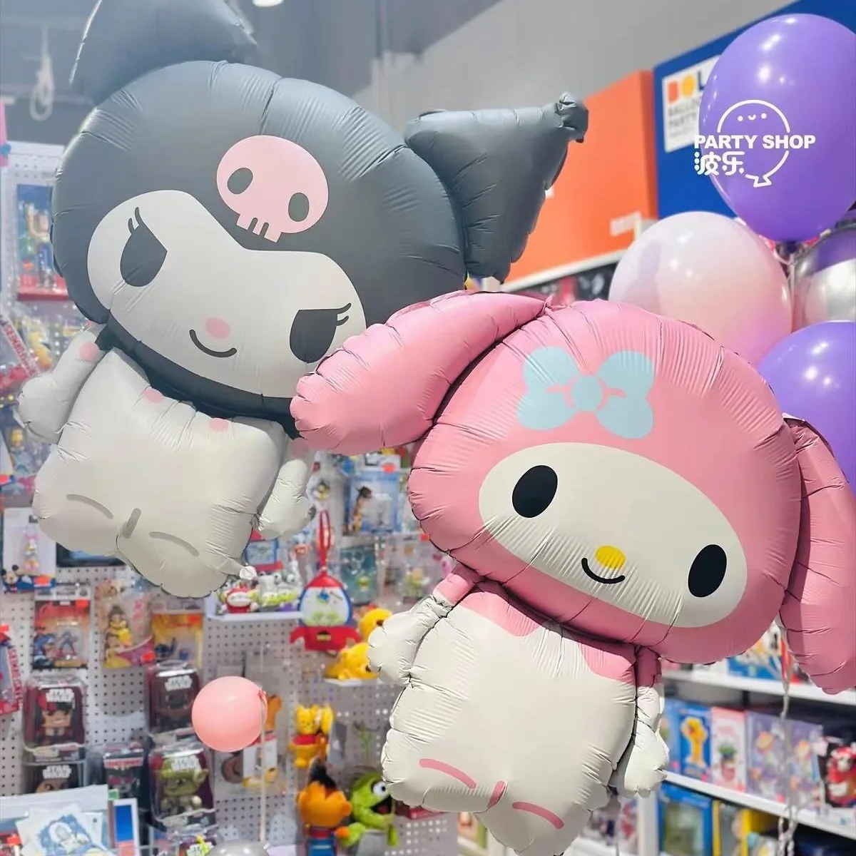

Kawaii Hello Kitty Jumbo Balloon Sanrio Kuromi Cinnamoroll Modeling Balloon Set Children's Birthday Party Decorations Kids Toys