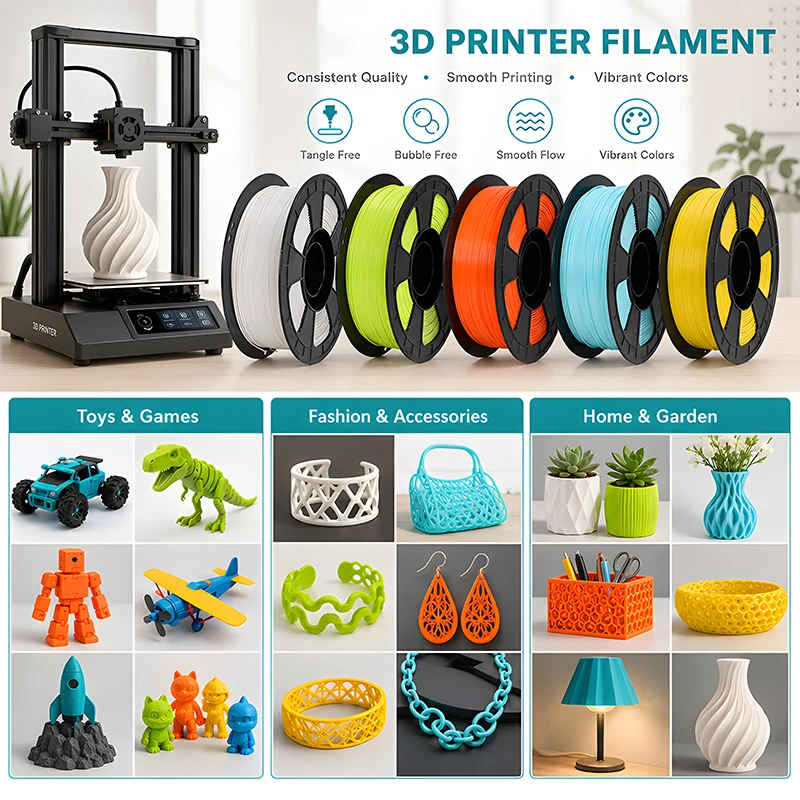 고속 무광 PETG 3D 필라멘트 1.75mm petg 멀티 컬러 조합 세트 FDM 3D 프린터 재료 DIY 선물 1KG/1롤