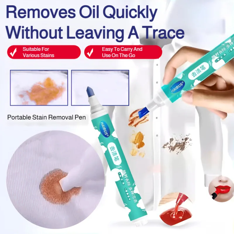 Emergency Stain Remover Pen Portable Instant No-Wash Oil Stain Cleaner For White Clothes Fast-Acting Safe