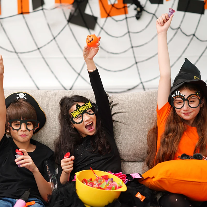 Warmhm 6pièces Lunettes De Halloween Amusantes Décoratives Pour Adultes Accessoires Idéaux Pour Fêtes Et Photos Modèles Variés Chauve-Souris Araignée Citrouille Fantôme Squelette