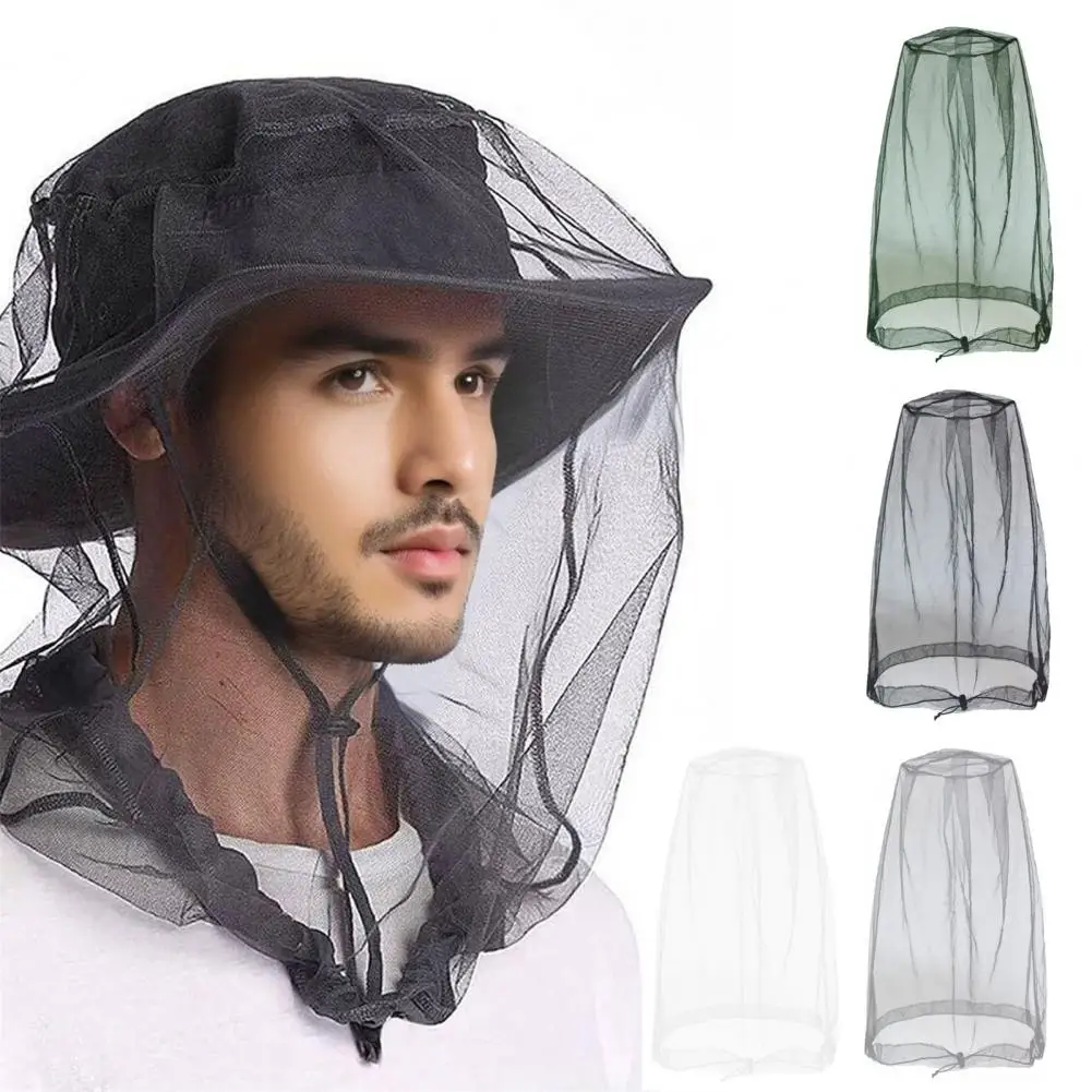 44*50cm Mosquito Head Net Fine Mesh Face Netting With Drawstring For Hats Face Shield For Protection From Midges Insects Gnats