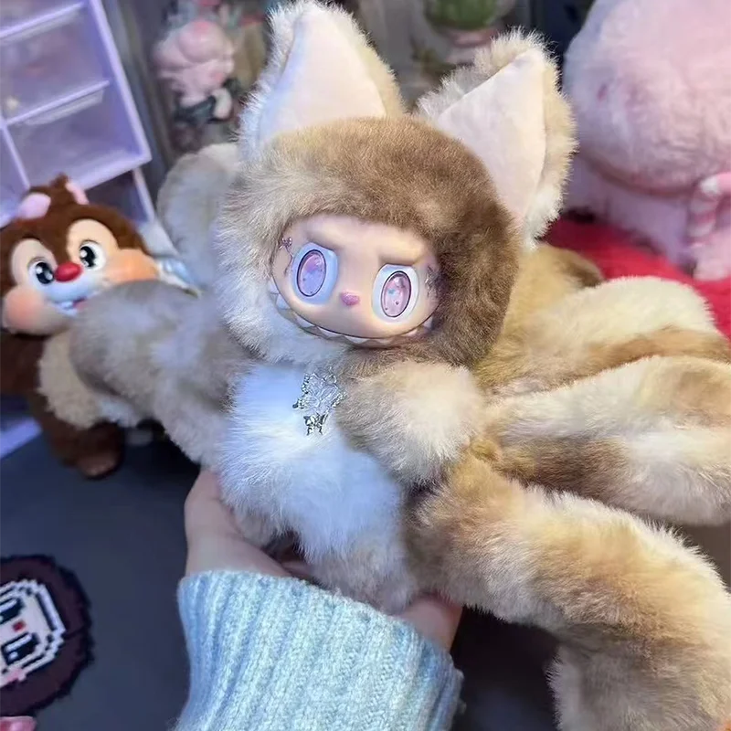 Labubu-style 17CM plush doll with vinyl face and soft costume – collectible gift toy with free shipping to Singapore.