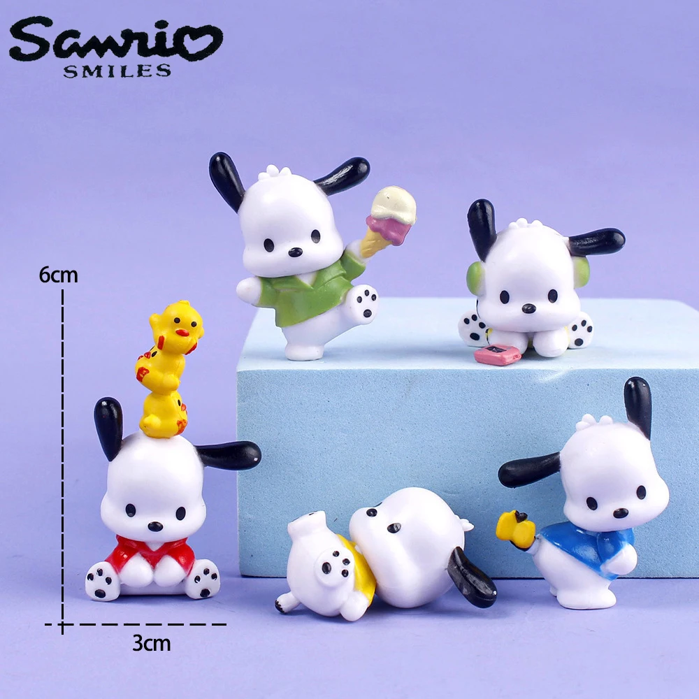 

Sanrio Anime 4Cm Figure Pochacco Purin Doll Kawaii Cake Room Decorative Decoration Christmas Toy Gifts For Girls Childrens