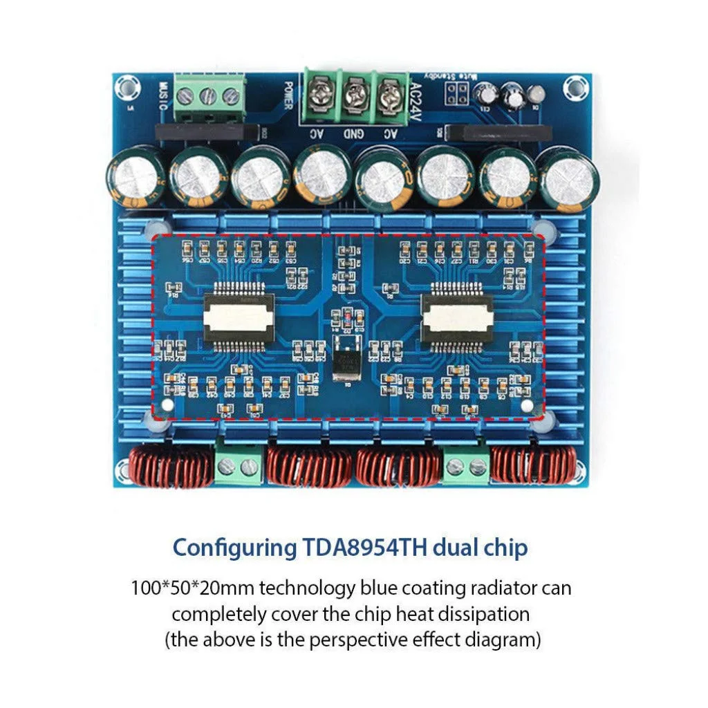 

XH-M252 Super Power TDA8954TH Dual Chip Class D Digital Amplifier Board Audio Amplifier Board 420W*2