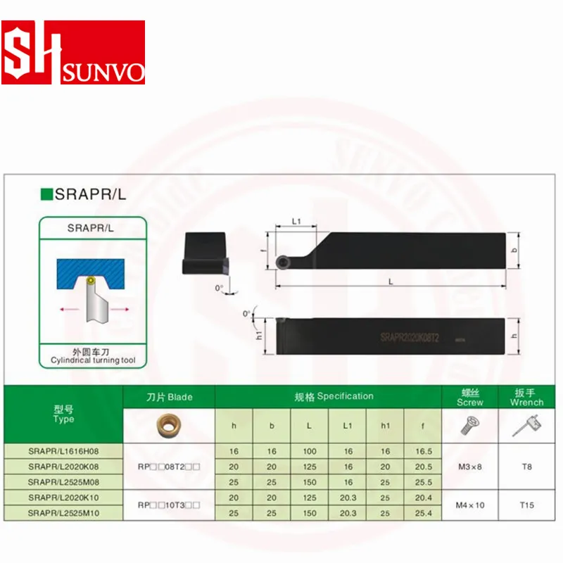 SRAPR2525 SRAPL2525 SRAPR SRAPL 2525 M08 M10 M12 Boringbar For RPMT 08T2 10T3 Insert CNC Lathe Turning Tool Holder Lathe-Machine