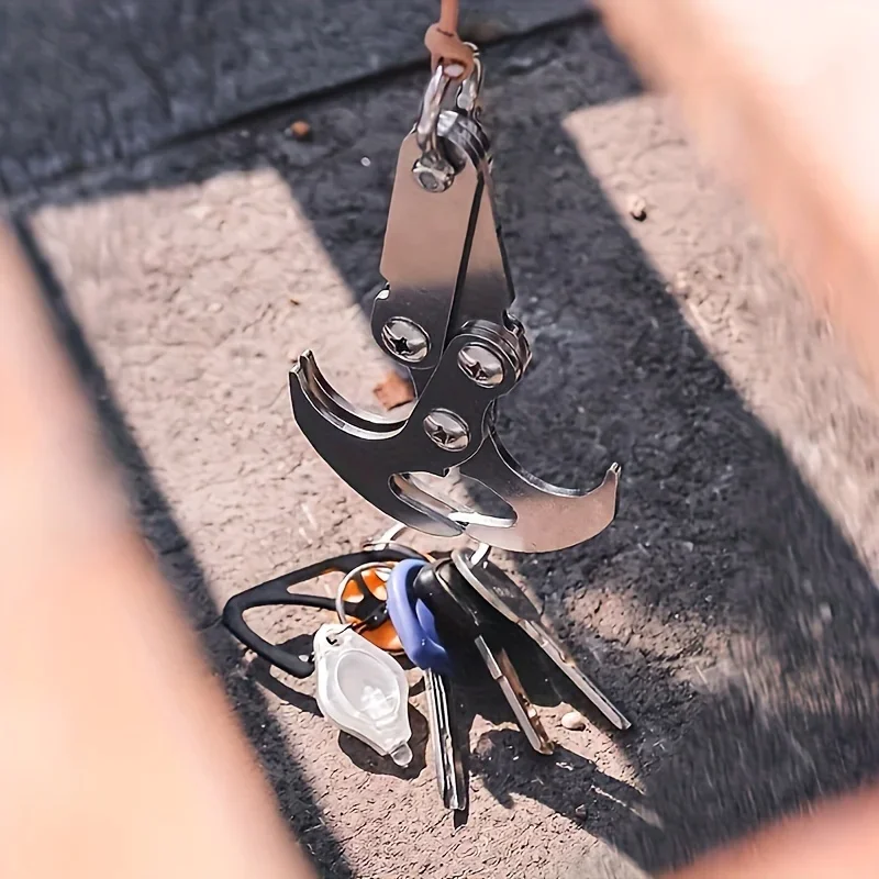 Stainless Steel Folding Grappling Hook Expandable, Versatile for Outdoor Exploration, and An Emergency Tool for Hiking Trips