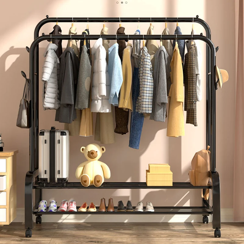 

Bedroom Balcony Clothes Rack Garment Indoor Designer Storage Clothes Hanger Place Saving Hotel Burro Ropa Perchero Furnitures