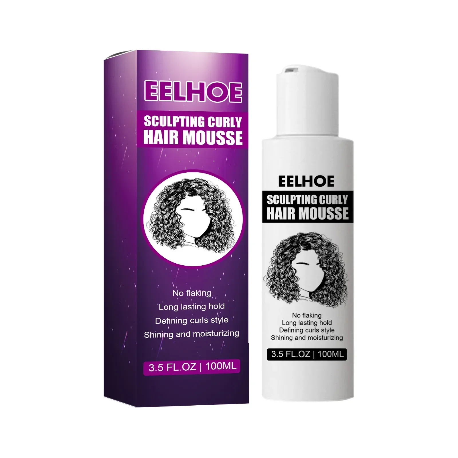 100ml Curly Hair Styling Elastin Curly Hair Moisturizing and Sculpting Mousse Perfect for A Lasting and Natural Look