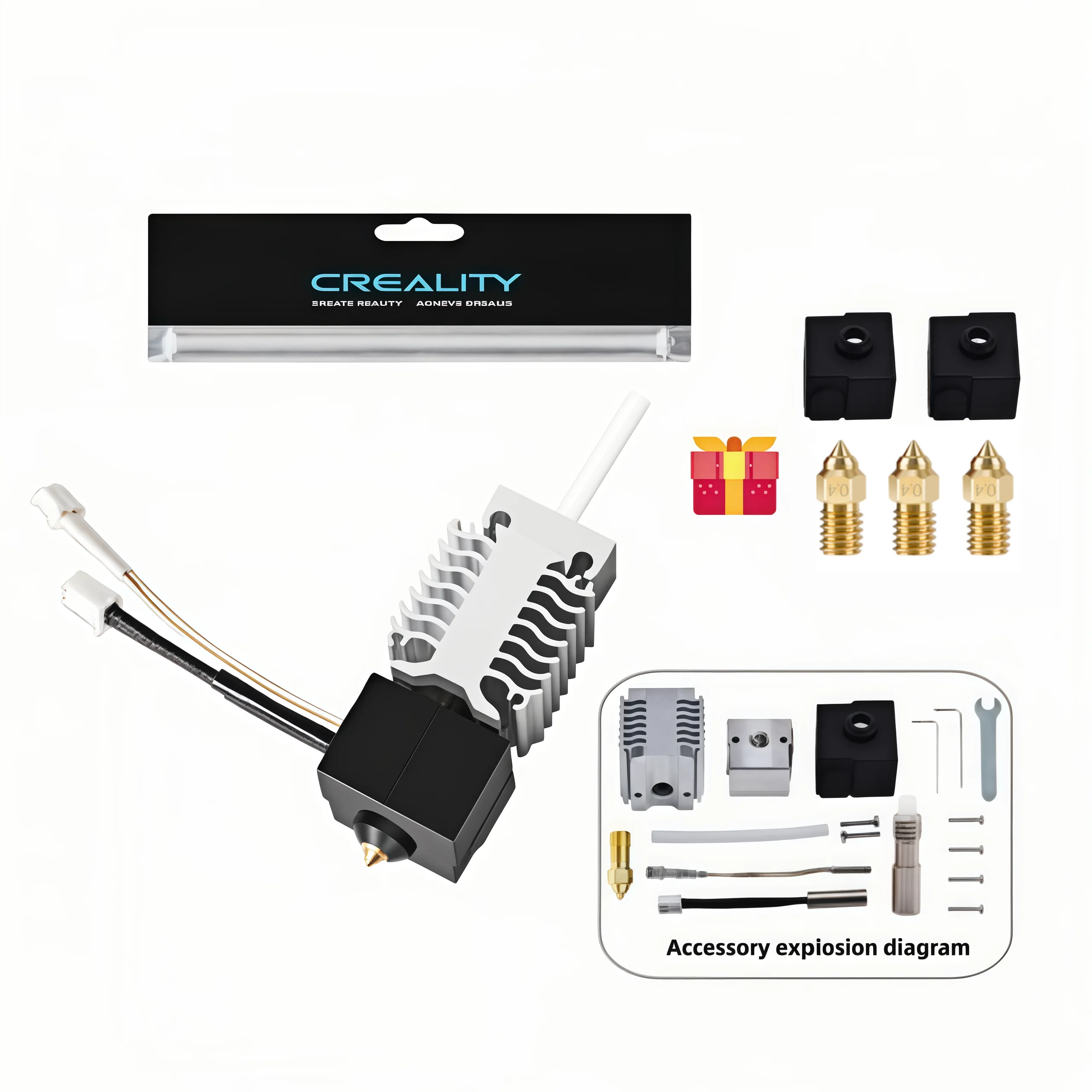 Advanced Hotend Kit with Extruder and Heater Assembly Components