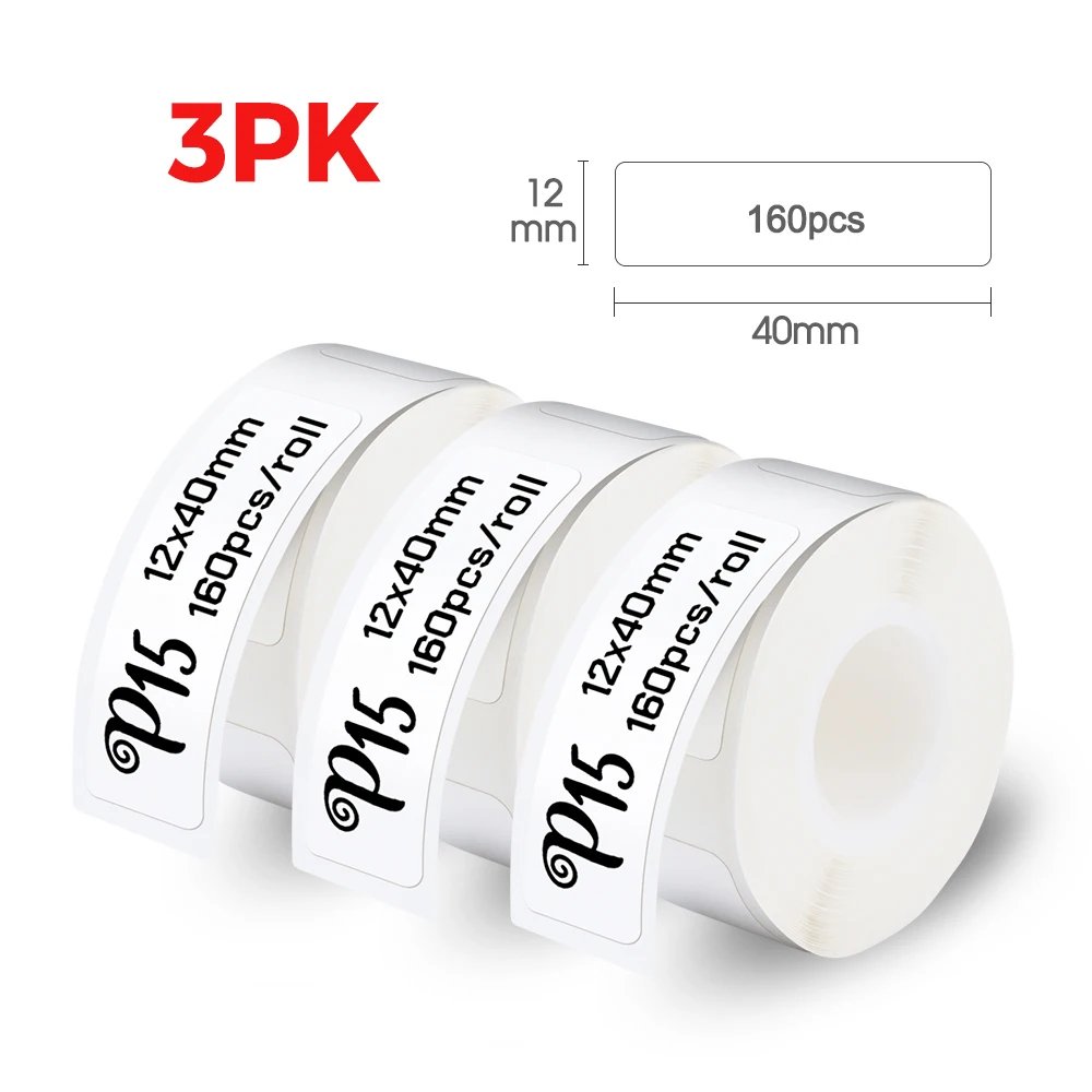 Imprimante d'étiquettes thermiques P15, similaire à D11, D110, D101, mini  étiqueteuse, machine à étiquettes autocollantes portable, papier  d'étiquettes 12mm, 3PK-6PK - AliExpress