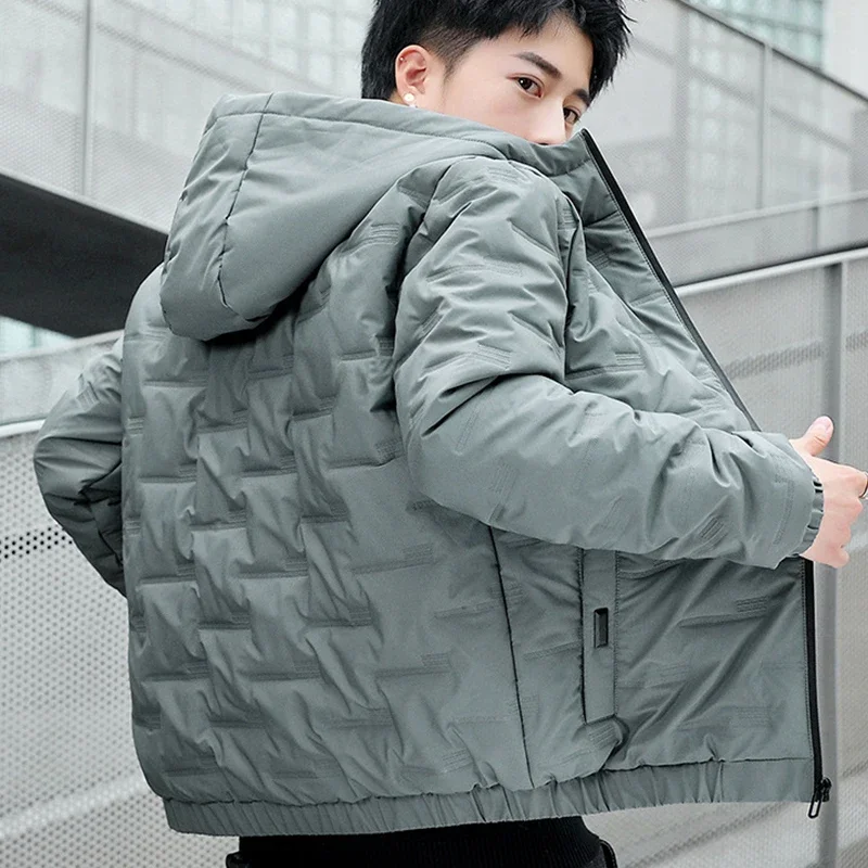 

2023 Korean Fashion Mens Cotton Jacket Autumn Winter Thicken Puffer Jacket Men New Streetwear Down Cotton Coats Hooded Jackets