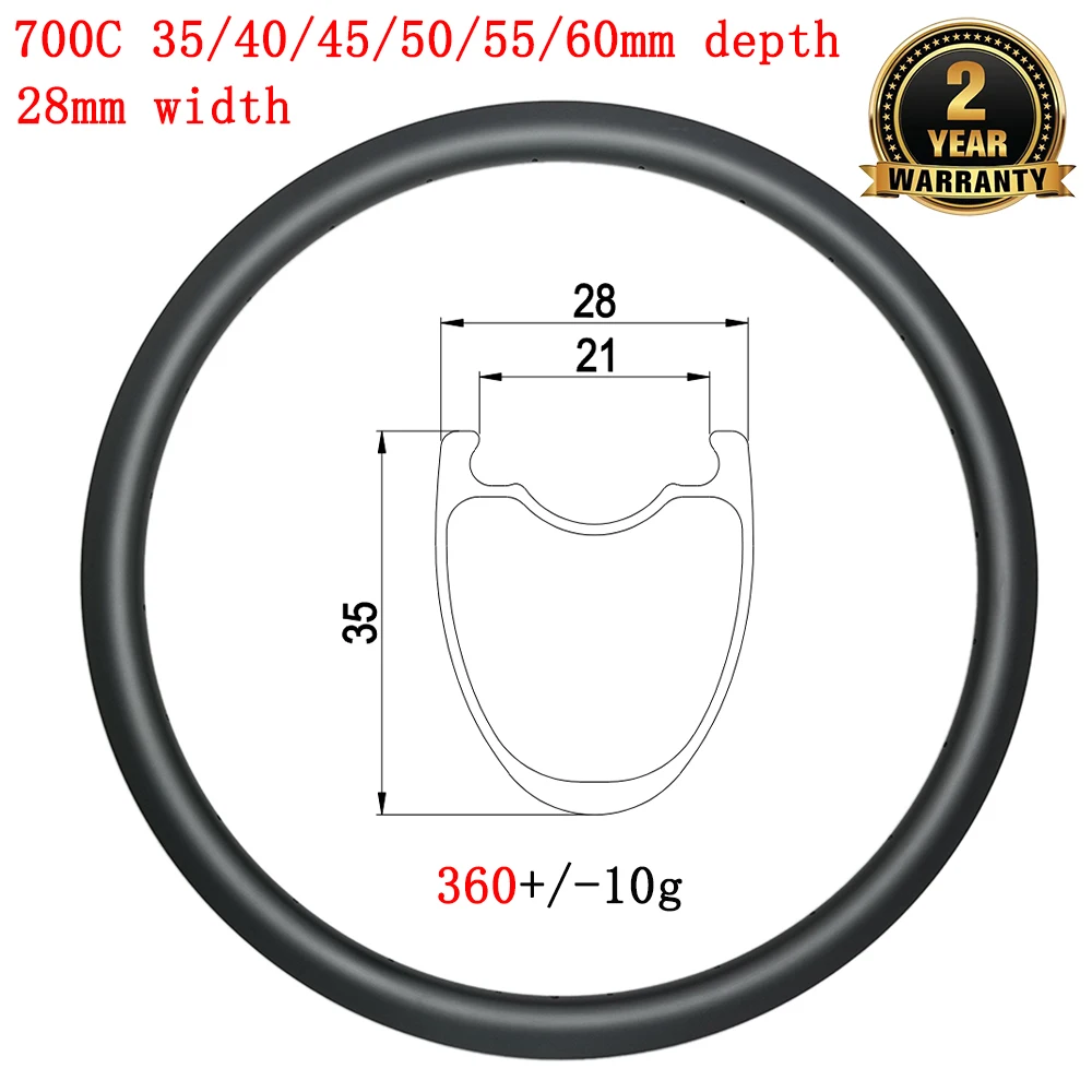 700C 30/35/40/45/50/55/60mm deep carbon rim For road bike disc tubeless 28mm wide 21mm inner 20 21 24 28 32 36 holes UD 3K 12K carbon bike wheelset bike wheelset carbon wheelset