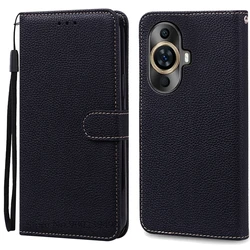Premium Silicone Wallet Flip Case - Enhanced Protection and Stylish Design for Huawei Nova 11 Pro (Black)