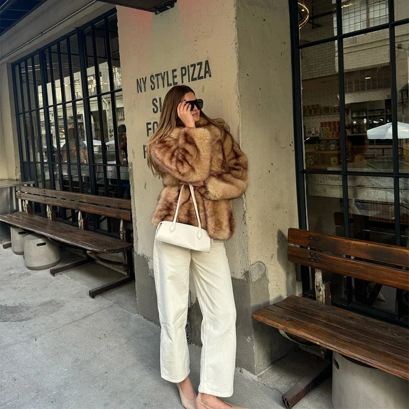 Oversized Fluffy Faux Fur Coats For Women Winter Autumn Loose Lapel Cardigan Jacket Fashion High Street Warm Outwear New