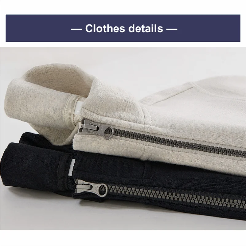 Skin-friendly Pure Cotton Long-sleeved Coat Wool Stand-up Rail Sweater Jacket High-quality Autumn And Winter Sweater Custom Logo 6