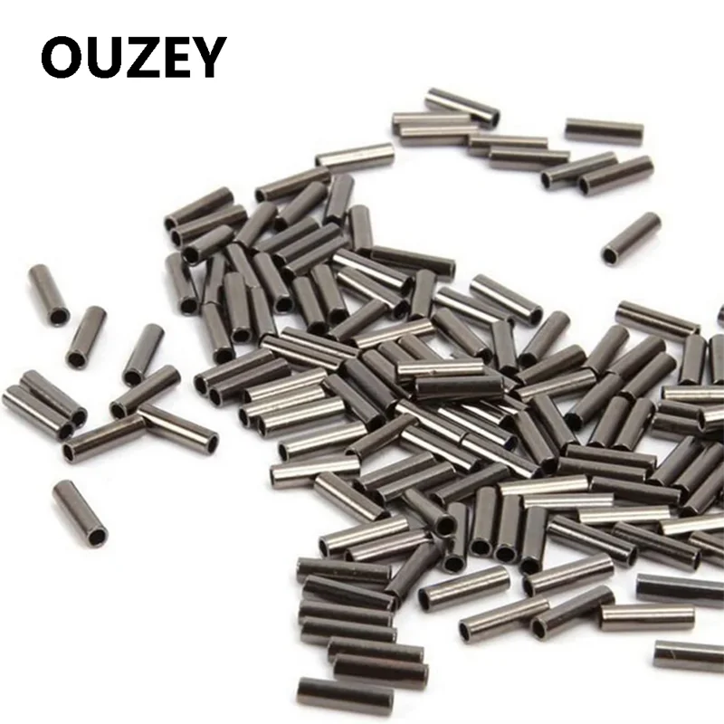 100Pcs Einzigen Barrel Crimp Ärmeln Kupfer Rohr Angelschnur Crimpen Schleife Ärmeln Kabel Ferrule Draht Seil Stecker Rigging