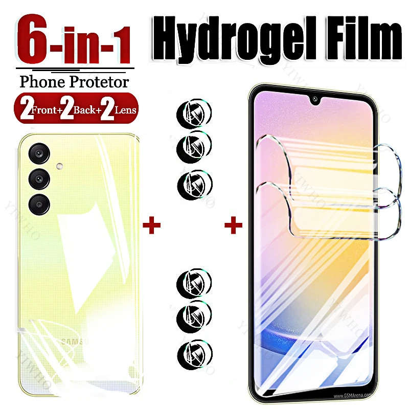 

6To1 Front Back Lens Hydrogel Film for Samsung Galaxy A25 A15 A05s A35 A54 A24 A34 5G A14 4G camera Lens Glass Screen Protectors
