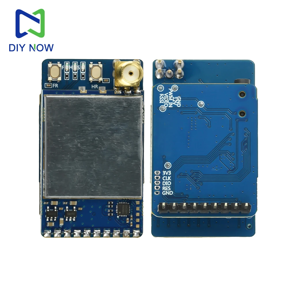 Détail des connecteurs et de la ventilation du récepteur FPV VRX-3301 3.3GHz 64 canaux