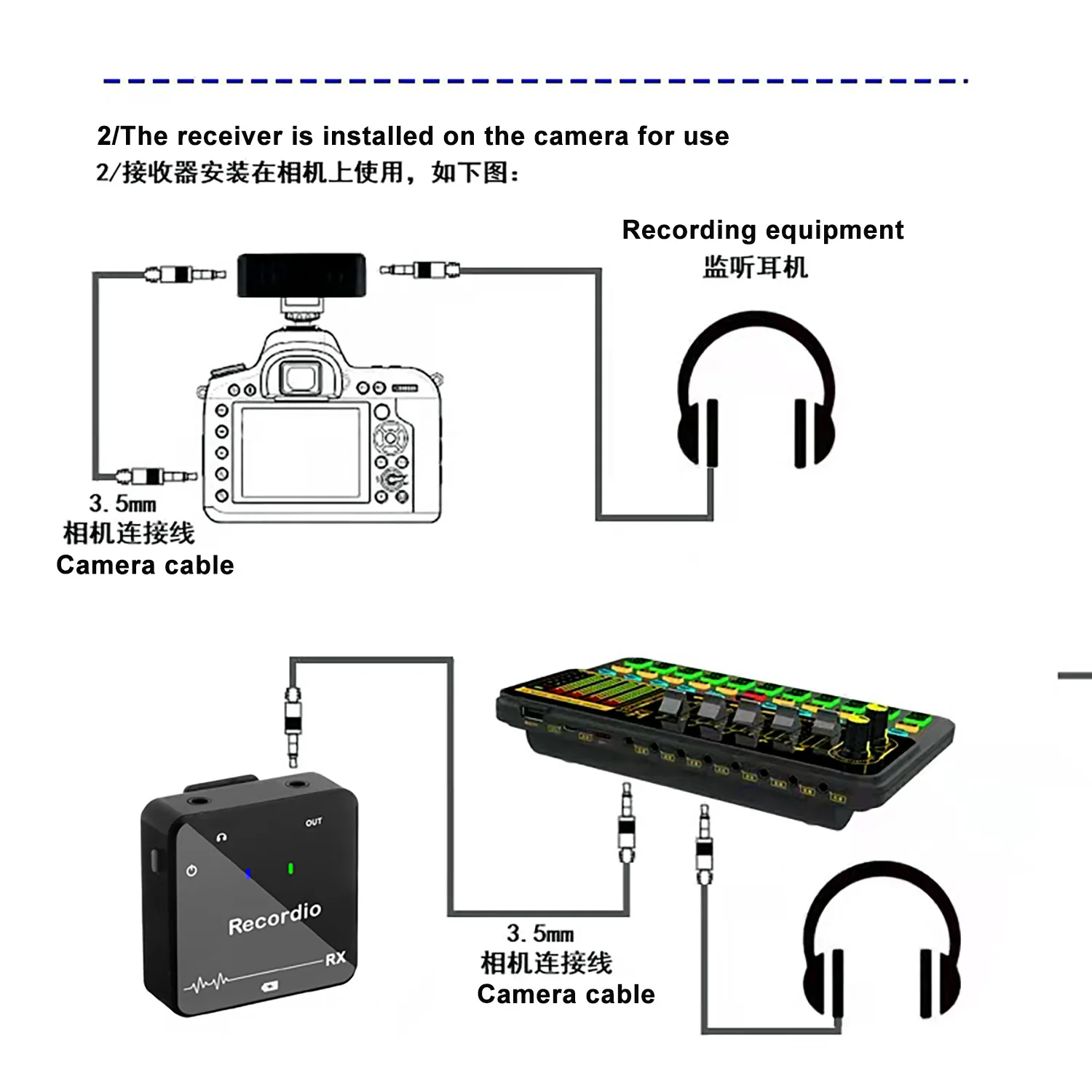 Mini Wireless Lavalier Microphone Audio Video Recording Clip-on Lapel Microphone for Phone DSLR Camera Interview Vlogging Live