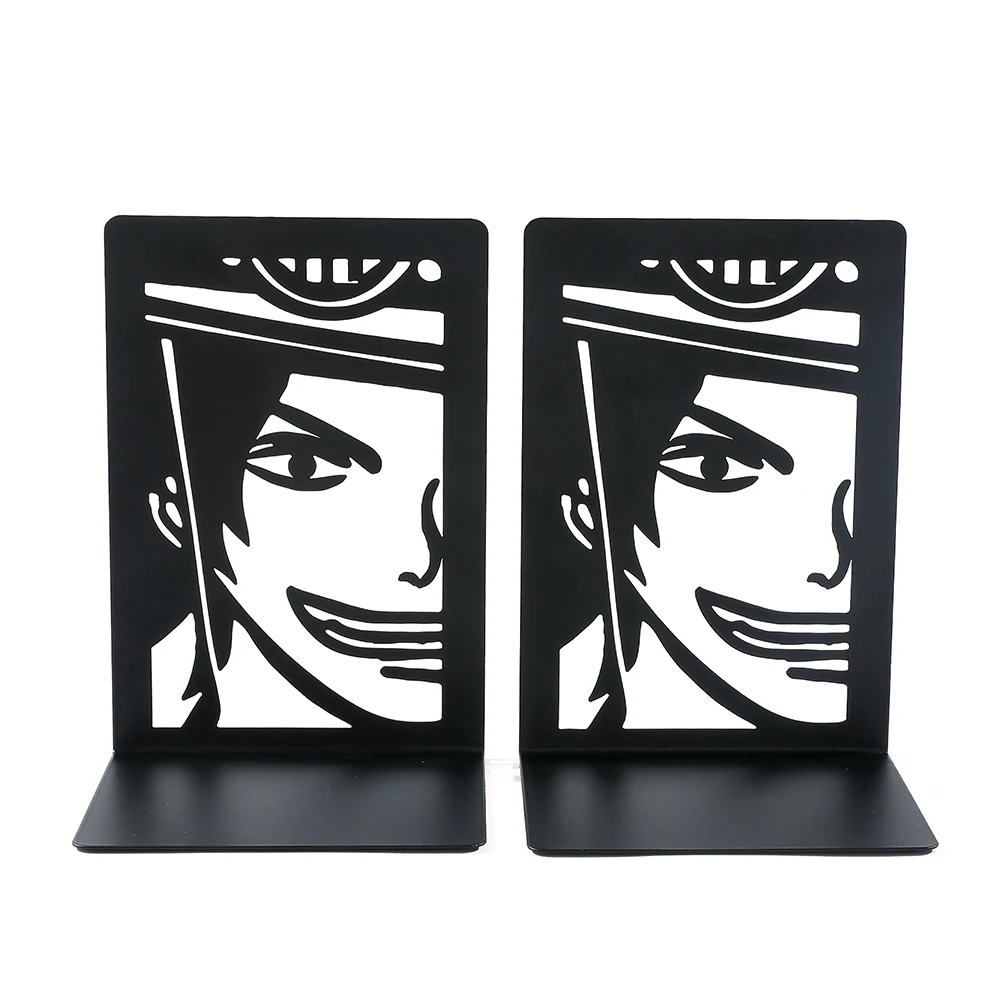 Anime Bookends 2pcs 3 Style Non-Slip Metal Book Ends Office Bookends for Fans Collection Organise Desktop book organizer book holder book stand book terminal