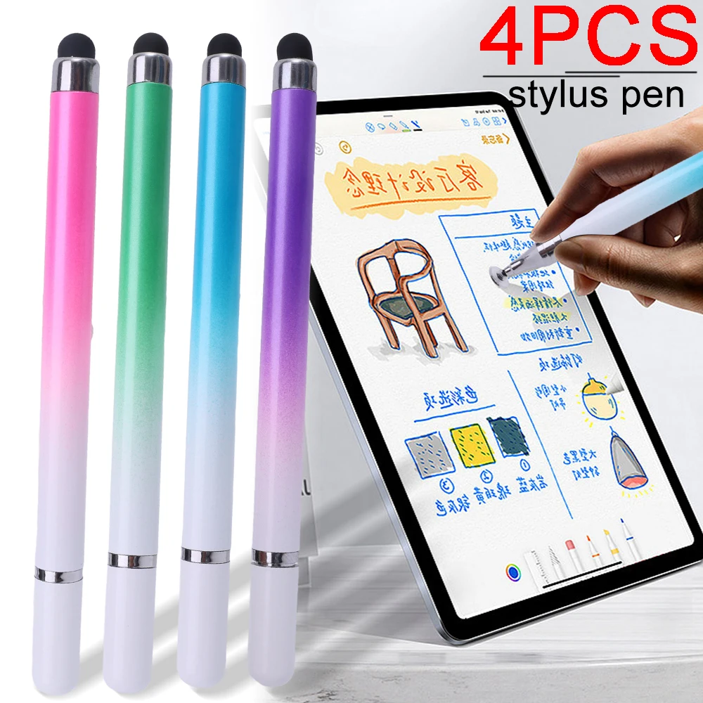 

1-4Pcs Universal 2 in 1 Stylus Pen Drawing Tablet Pens Colorful Capacitive Screen Touch Pen for Mobile Phone Tablet Smart Pen