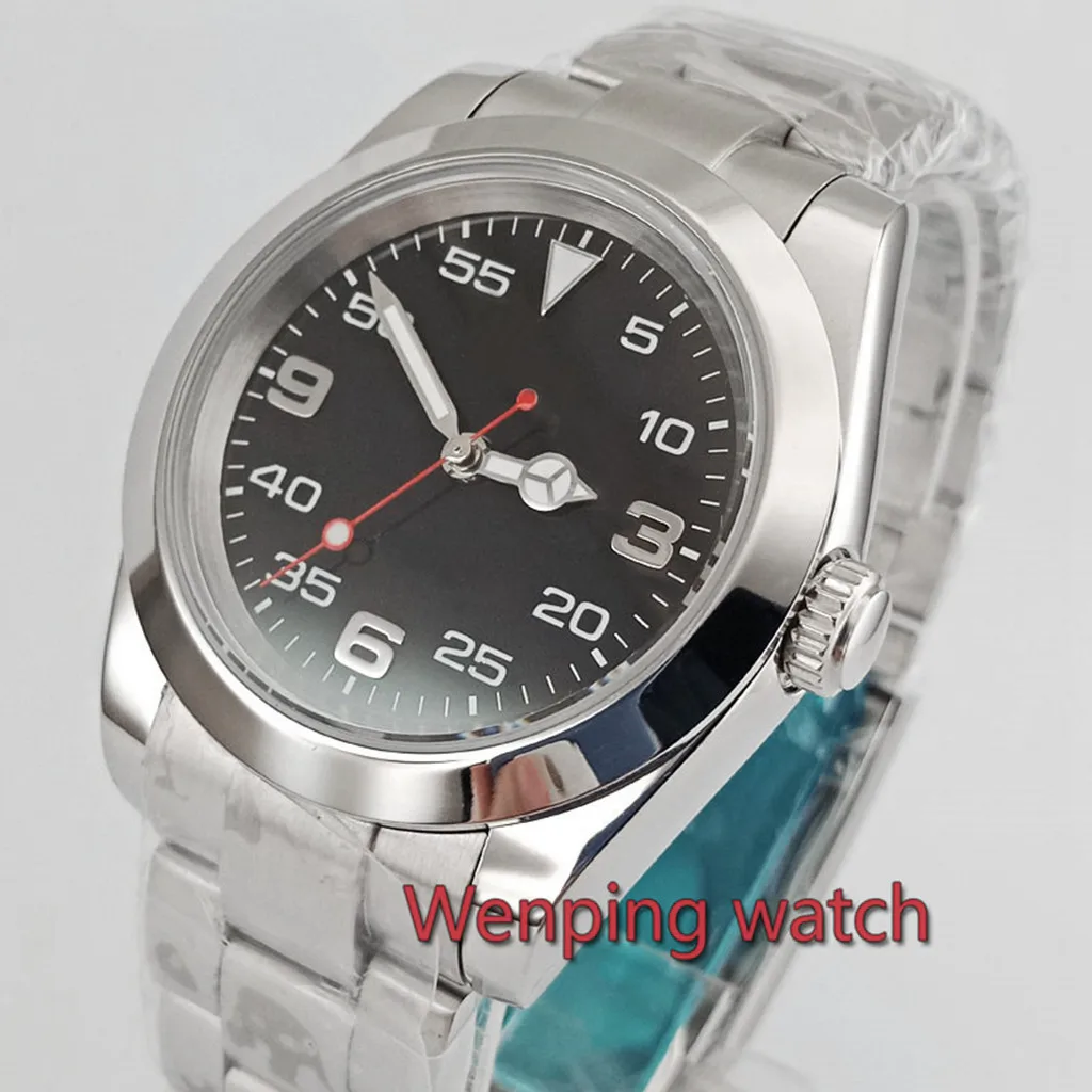 

40mm Bliger sterile black dial luminous solid case sapphire glass NH35 movement automatic mens top watch