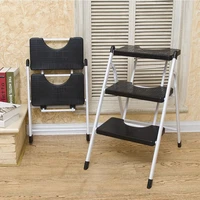 ‌Heavy-Duty Folding Ladder Space Saving 3-Step Stool Multi-Positional Home Utility Ladder Non-Slip Safety Foot Stool for Loft 3