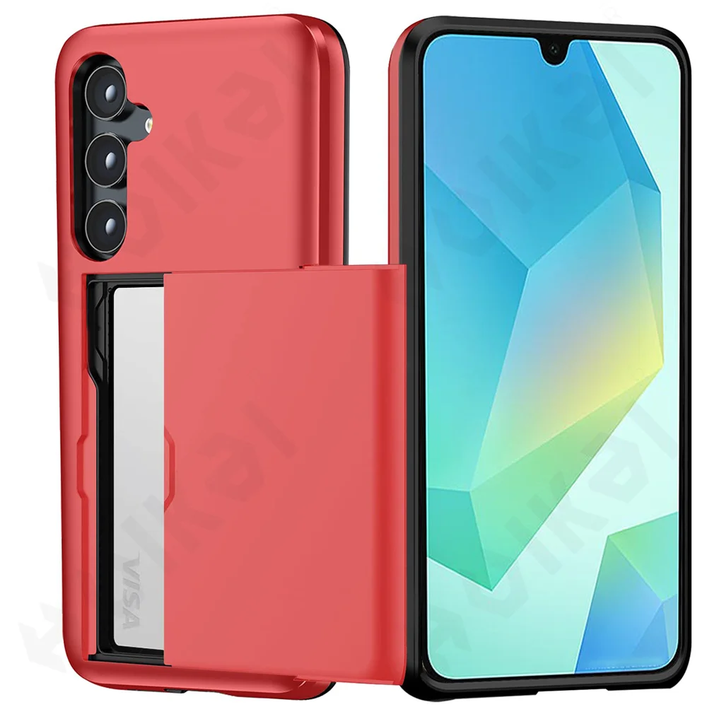 Heavy Duty Dual-Layer Protective Wallet Case with Hidden Card Slot