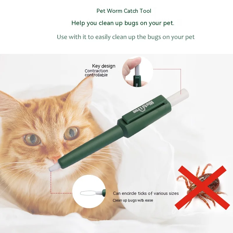 Pet Bug Catching Pen Cat and Dog Grooming Insect Catcher Pet Pen Ticks Clip Tick Removing Pen Pet Supplies Pet Repellent - Image 4