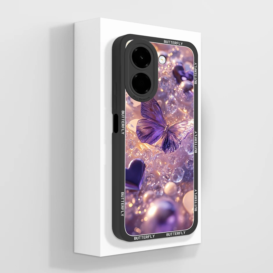 Stylish Gradient Love Heart Moon Soft Bumper Case - Anti-Slip & Antifouling Design