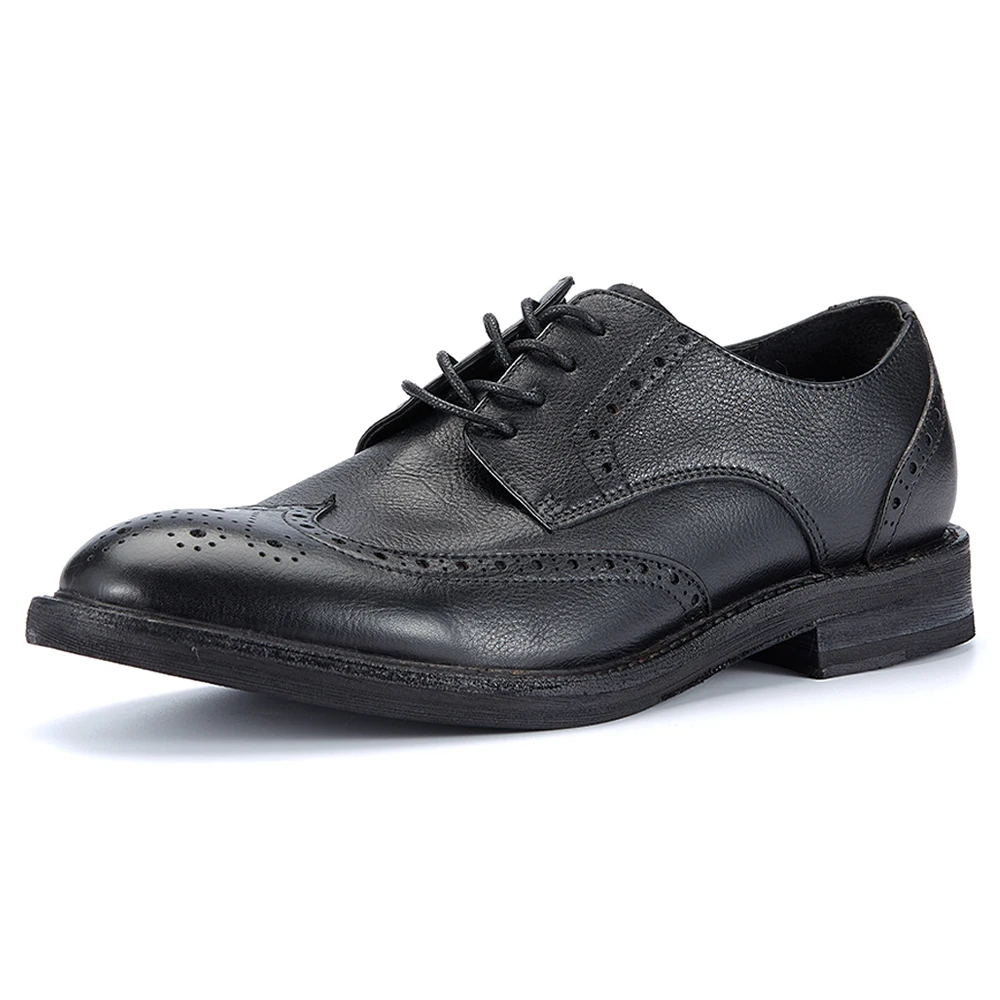 New Trend Full-grain Genuine Leather Soft Comfortable Formal Dress Shoes for Men Business