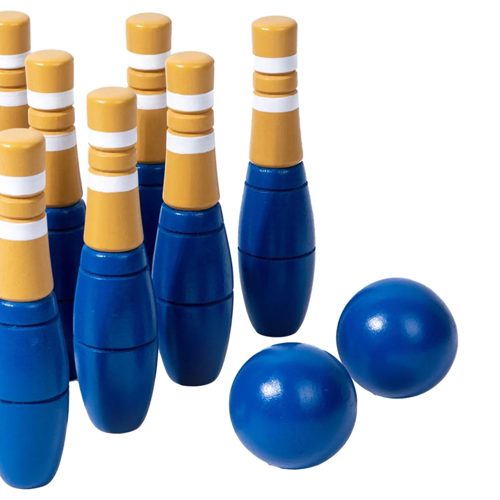 Wooden Bowling Set Early Development Wooden Children`s Bowling Toys for Floor Birthday Gift Lawn Indoor 3 Year Old and up Kids