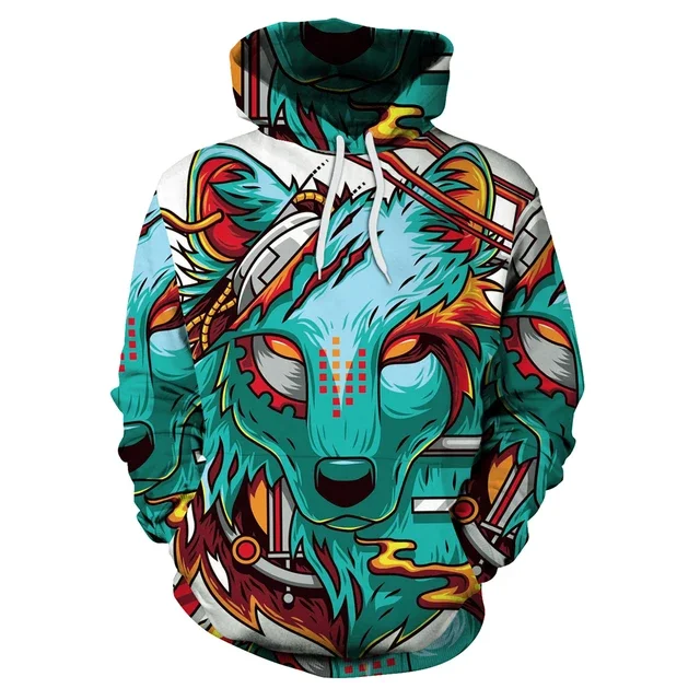 Animal 3D Print Sweatshirt Couple Hoodies Men Tracksuit Autumn Anime Cartoon Graphic Pullover Hooded Harajuku Clothes for Men